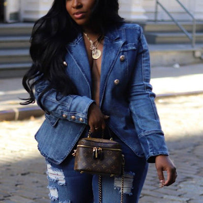 Denim Double Breasted Jacket