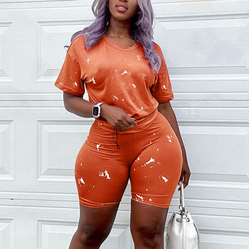 Tie Dye Print 2PCS Shorts Set