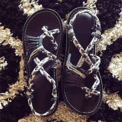 Strap Beach Sand Toe Flat Sandals - Shop Shiningbabe - Womens Fashion Online Shopping Offering Huge Discounts on Shoes - Heels, Sandals, Boots, Slippers; Clothing - Tops, Dresses, Jumpsuits, and More.