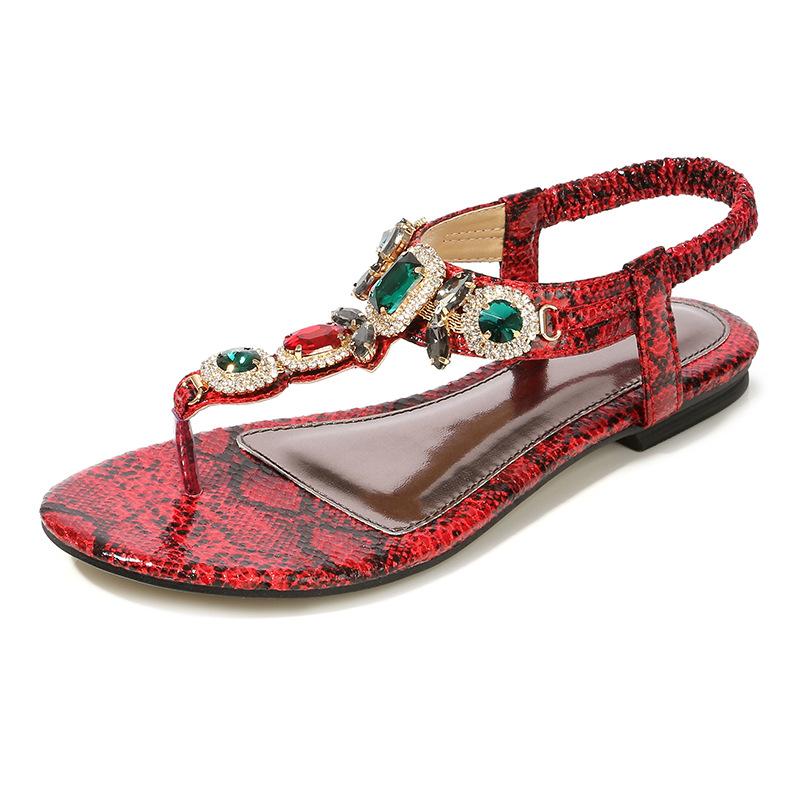 Rhinestone Bohemia Flat Sandals - Shop Shiningbabe - Womens Fashion Online Shopping Offering Huge Discounts on Shoes - Heels, Sandals, Boots, Slippers; Clothing - Tops, Dresses, Jumpsuits, and More.