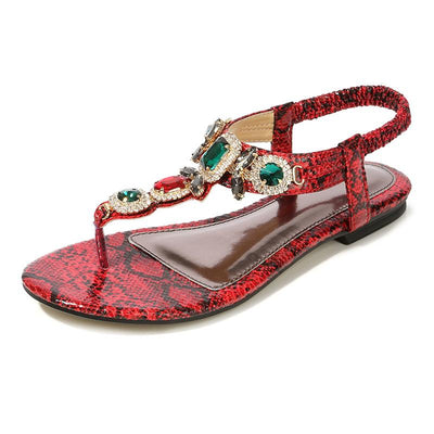 Rhinestone Bohemia Flat Sandals - Shop Shiningbabe - Womens Fashion Online Shopping Offering Huge Discounts on Shoes - Heels, Sandals, Boots, Slippers; Clothing - Tops, Dresses, Jumpsuits, and More.