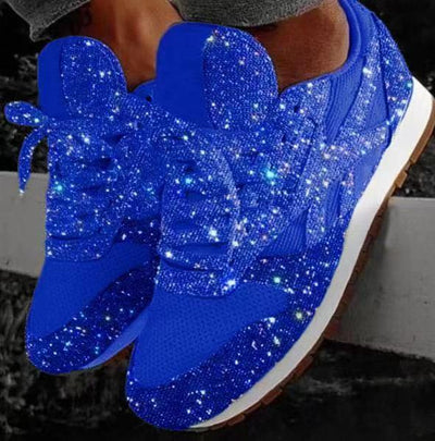 Crystal Sequined Casual Sneakers - Cherrybetty