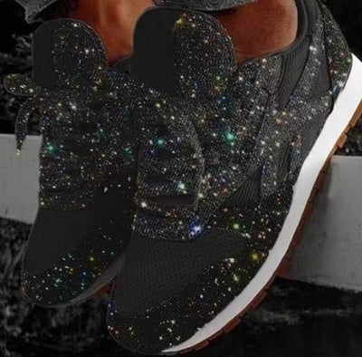 Crystal Sequined Casual Sneakers - Cherrybetty