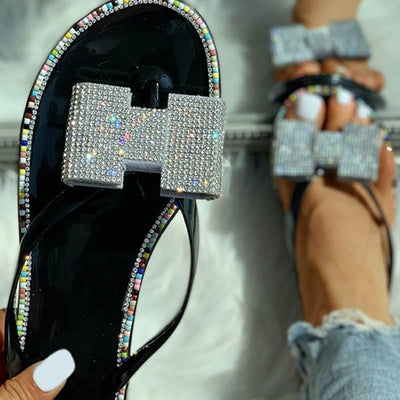 Toe Post Studded Flat Slipper - Cherrybetty