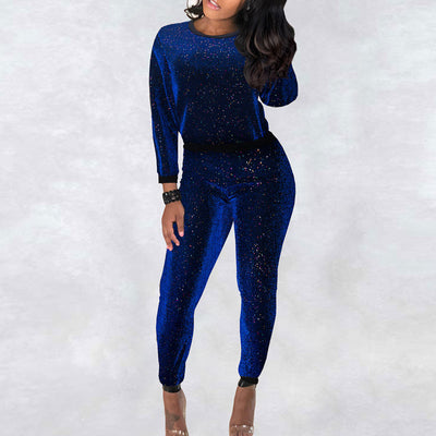 Sequins Long Sleeve Top & Pants Set