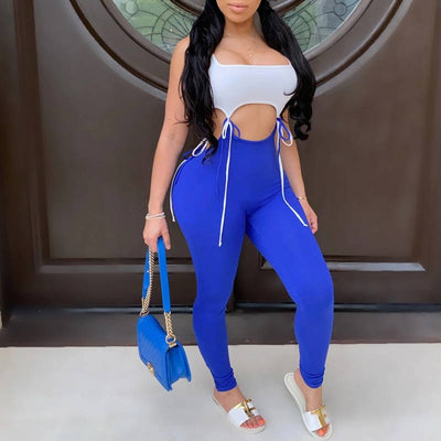 Colorblock Sleeveless Tube Top & Pants Set