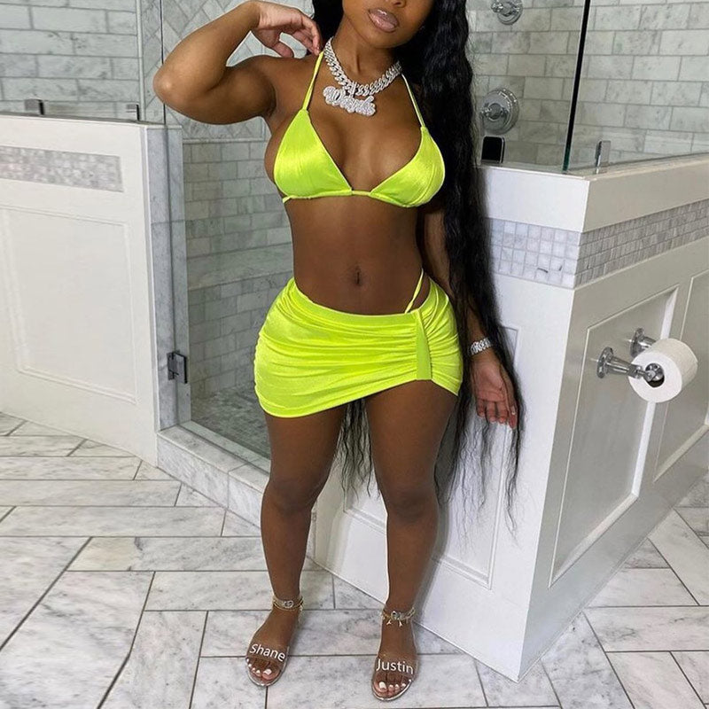Women Summer 3 Piece Set Bikini Swimsuit Beach Wear