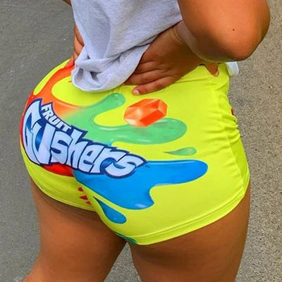Colorful Letter Print High Waist Casual Panty
