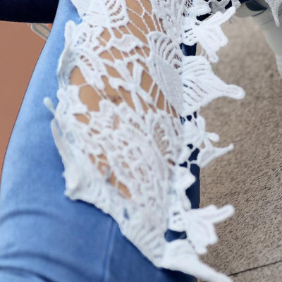 Lace Crochet Hollow-Out Jeans - Cherrybetty