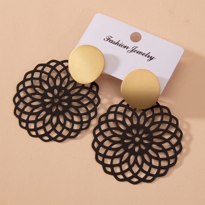 Flower Hollow Out Design Drop Earrings
