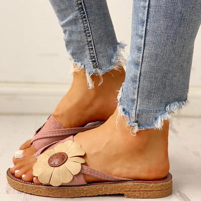 Toe Post Flower Design Flat Sandals - Shop Shiningbabe - Womens Fashion Online Shopping Offering Huge Discounts on Shoes - Heels, Sandals, Boots, Slippers; Clothing - Tops, Dresses, Jumpsuits, and More.