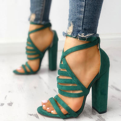 Sexy Straps With Chunky High Heel Sandals - Shop Shiningbabe - Womens Fashion Online Shopping Offering Huge Discounts on Shoes - Heels, Sandals, Boots, Slippers; Clothing - Tops, Dresses, Jumpsuits, and More.