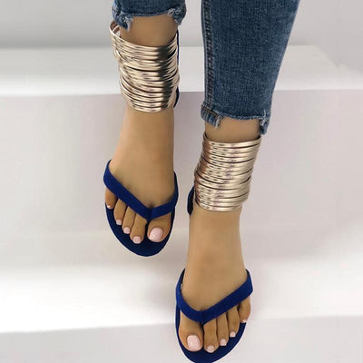 Fashion Metal Ring Flat Sandals - Shop Shiningbabe - Womens Fashion Online Shopping Offering Huge Discounts on Shoes - Heels, Sandals, Boots, Slippers; Clothing - Tops, Dresses, Jumpsuits, and More.
