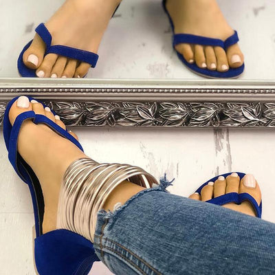 Fashion Metal Ring Flat Sandals - Shop Shiningbabe - Womens Fashion Online Shopping Offering Huge Discounts on Shoes - Heels, Sandals, Boots, Slippers; Clothing - Tops, Dresses, Jumpsuits, and More.