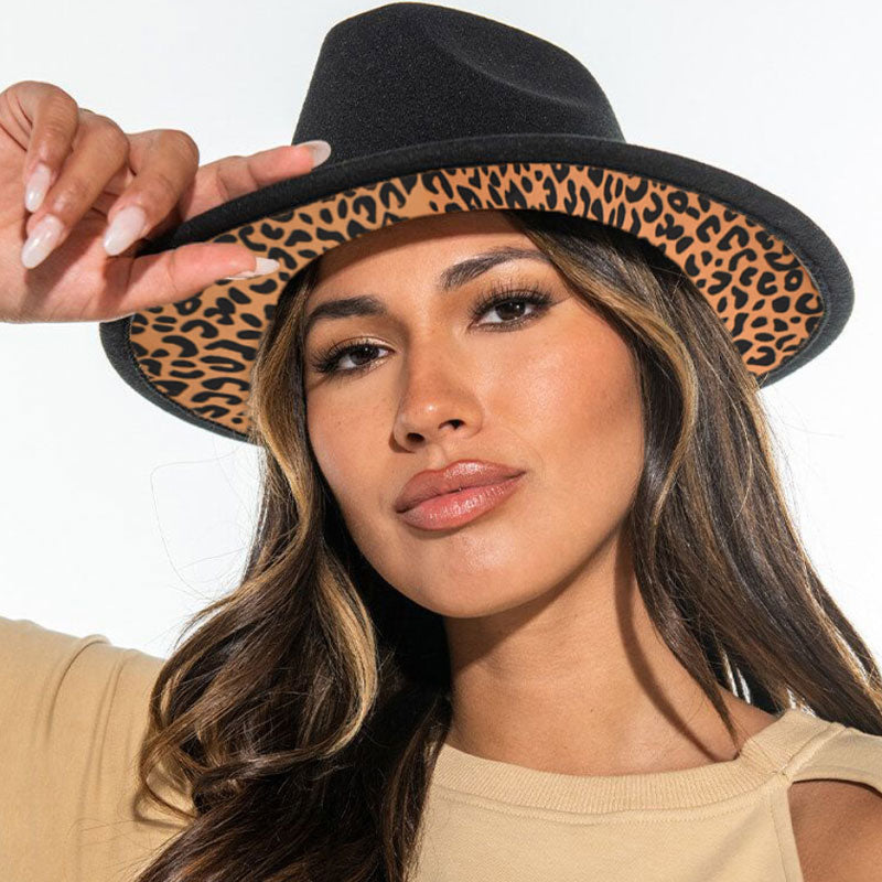 Leopard Print Chain Decoration Hat
