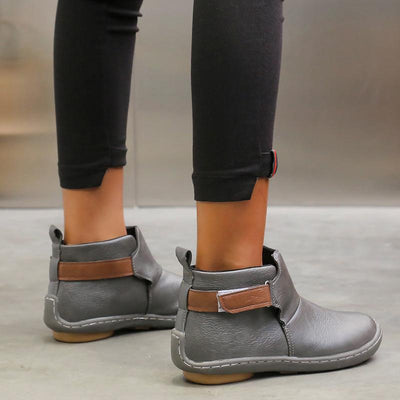 Women Fashion PU Buckle boots - Cherrybetty