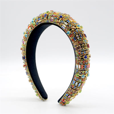 Shiny Rhinestone Headband Sparkly Crystal Wide Hairband Hair Hoop
