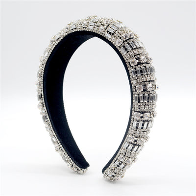 Shiny Rhinestone Headband Sparkly Crystal Wide Hairband Hair Hoop
