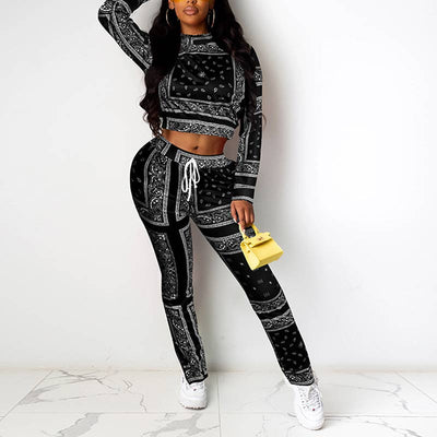 Colorblock Long Sleeve Top & Pants Set