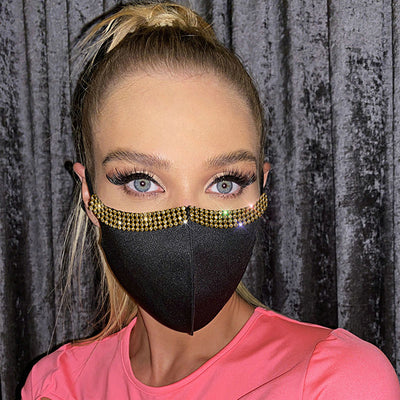 Rhinestone Decor Breathable Face Mask