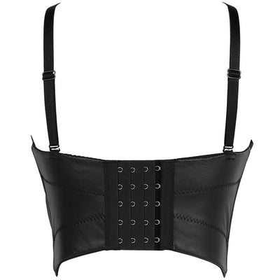 Solid PU Leather Spaghetti Strap Tube Top