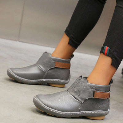 Women Fashion PU Buckle boots - Cherrybetty