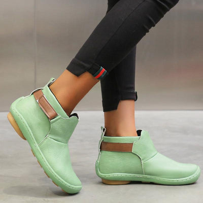 Women Fashion PU Buckle boots - Cherrybetty