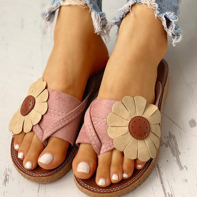 Toe Post Flower Design Flat Sandals - Shop Shiningbabe - Womens Fashion Online Shopping Offering Huge Discounts on Shoes - Heels, Sandals, Boots, Slippers; Clothing - Tops, Dresses, Jumpsuits, and More.