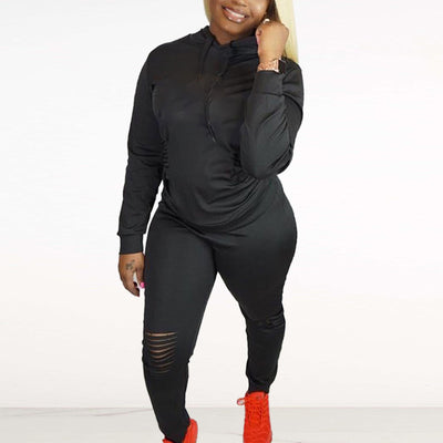 Solid Zipper Design Cut Out Crop Top & Pants Set