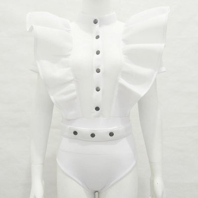 Sexy Lotus Leaf Sleeve Mesh Jumpsuit - Shop Shiningbabe - Womens Fashion Online Shopping Offering Huge Discounts on Shoes - Heels, Sandals, Boots, Slippers; Clothing - Tops, Dresses, Jumpsuits, and More.