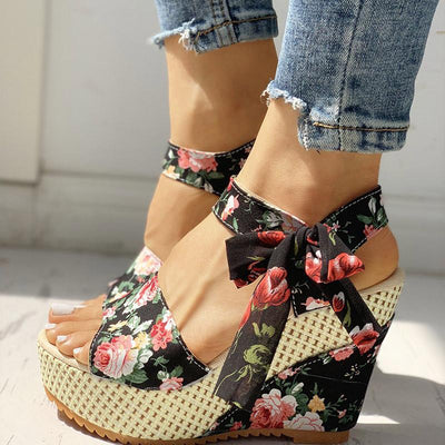 Women's Fashion Bowknot Design Wedge Sandals - Shop Shiningbabe - Womens Fashion Online Shopping Offering Huge Discounts on Shoes - Heels, Sandals, Boots, Slippers; Clothing - Tops, Dresses, Jumpsuits, and More.
