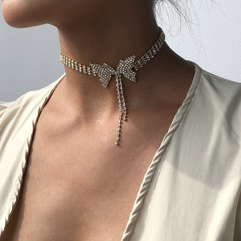 Butterfly Pattern Studded Chocker