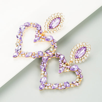 Heart Pattern Studded Drop Earring