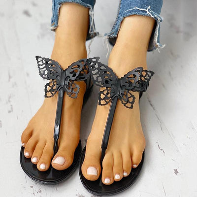 Toe Post Butterfly Design Flat Sandals - Shop Shiningbabe - Womens Fashion Online Shopping Offering Huge Discounts on Shoes - Heels, Sandals, Boots, Slippers; Clothing - Tops, Dresses, Jumpsuits, and More.