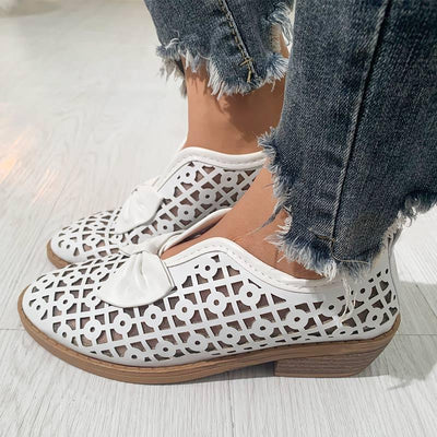 Fashion Pointed Toe Bow Hollow Out Shoes - Cherrybetty