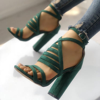 Sexy Straps With Chunky High Heel Sandals - Shop Shiningbabe - Womens Fashion Online Shopping Offering Huge Discounts on Shoes - Heels, Sandals, Boots, Slippers; Clothing - Tops, Dresses, Jumpsuits, and More.