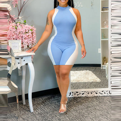 Sleeveless Colorblock Bodycon Jumpsuit