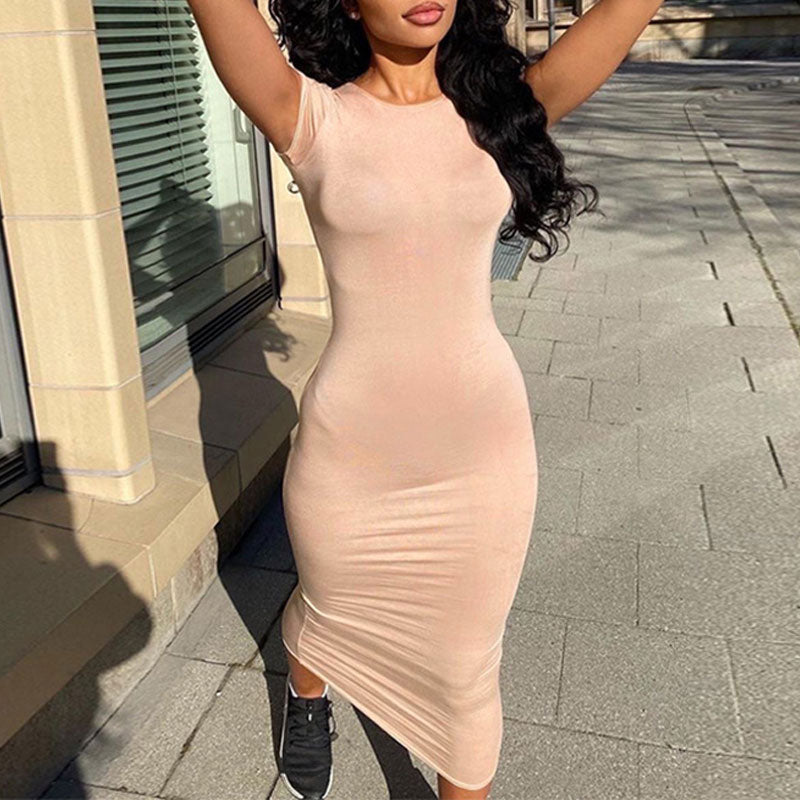 Basic Short Sleeve Maxi Dress