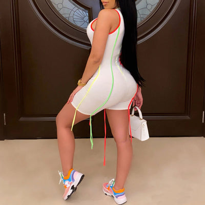 Colorblock Sleeveless Sports Romper