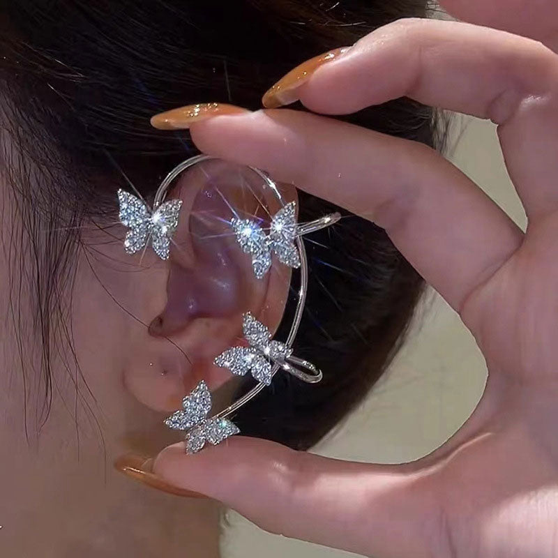 Rhinestone Butterfly Pattern Earrings