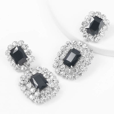 Geometric Pattern Beaded Drop Earring