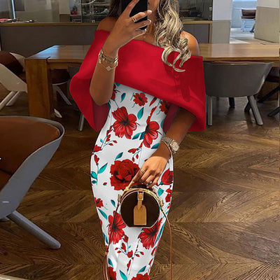 Floral Print Wrap Midi Dress