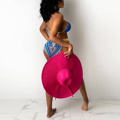 Print Halter Cut Out Two Piece Swimsuit Set