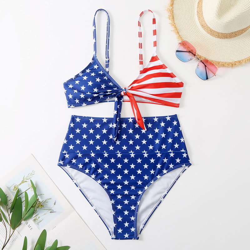 Flag Print 2PCS Bikini Set