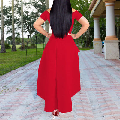 Letter Print Off Shoulder Ruffle Design Dress