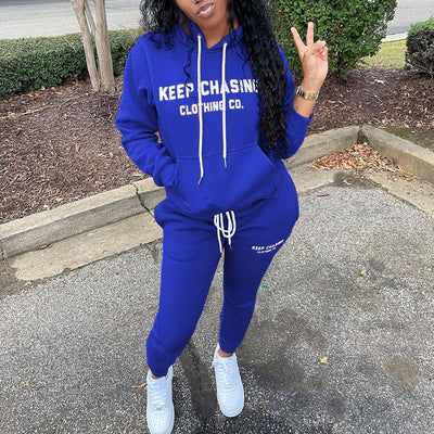 Solid Letter Print 2PCS Pants Set