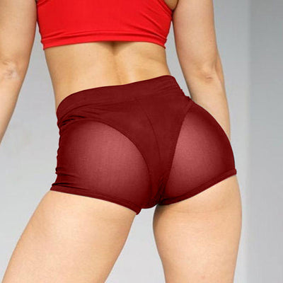 Solid High Waist Mesh Sport Panty