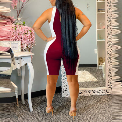 Sleeveless Colorblock Bodycon Jumpsuit