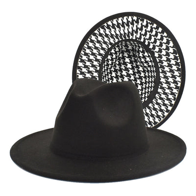 Houndstooth Print Jazz Hat