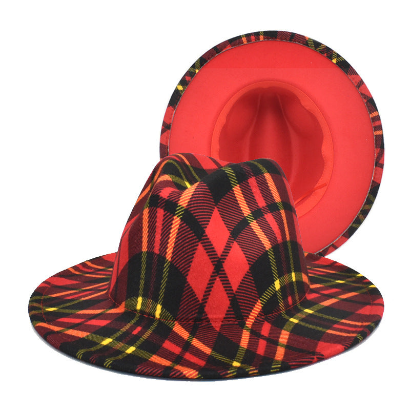 Basic Plaid Print Jazz Hat